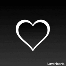 a white broken heart is on a black background with the words lovehearts below it