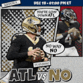 a poster for the atl vs no football game