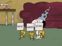 Snoopy Happy New Year GIF - Snoopy Happy New Year Woodstock GIFs