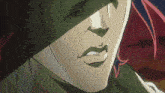a close up of a man 's face with a shadow on it