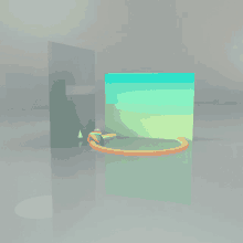 a 3d rendering of a room with a circle in the middle of it