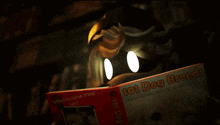 a cartoon character is looking at a box that says ' kill doe ' on it