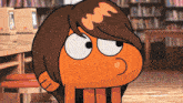 a cartoon character with a swirl on his head