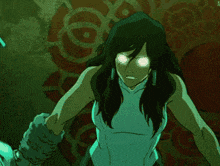 a cartoon character with fire coming out of her mouth .