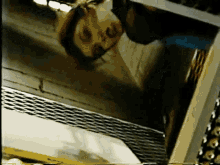 a person 's head is visible in a blurry picture