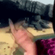 a close up of a person 's hand pointing at a screen .