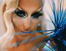 a close up of a woman 's face with the words vonxodd tumblr on the bottom right