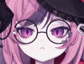 a close up of a girl wearing glasses and a necklace