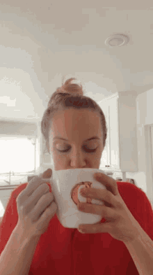 Danielle Savre Coffee GIF - Danielle Savre Coffee Drinking GIFs