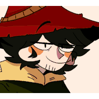 a cartoon drawing of a person wearing a hat