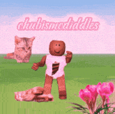 a picture of a gingerbread man and a cat with the words chubismediddles on the top
