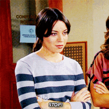 Parks And Rec April Ludgate GIF - Parks And Rec April Ludgate Stop GIFs