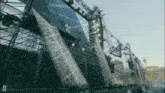 a large stage with the letter d on the bottom left