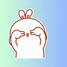 a sticker of a rabbit with bunny ears and the word spirit on the bottom right