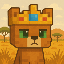an illustration of a bear wearing a crown