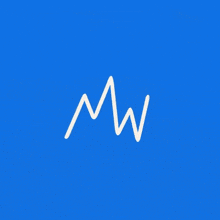 a blue background with the letter m and w written in lightning