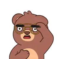 a cartoon of a bear wearing sunglasses looking through binoculars