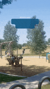 a playground with a blue sign that says playventureboys on it