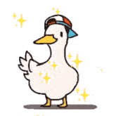 a cartoon of a duck wearing a hat with chinese writing surrounding it