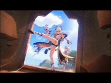 a cartoon of a girl kicking another girl in the air