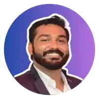 a man with a beard in a purple circle