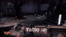 a video game is being played and the word ratio is on the screen