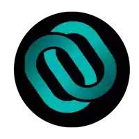 a black circle with a blue swirl inside of it