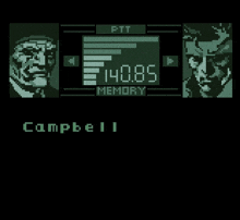 a video game screen shows a man and a snake and says campbell ii snake how is it going
