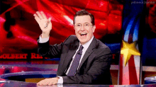 Waving Goodbye GIF - Stephen Colbert Good Bye Bye GIFs