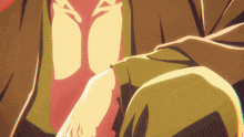 a close up of a person 's torso with a yellow background