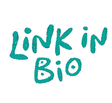 link in bio rainbow text sticker