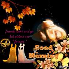 a greeting card that says good morning with a picture of a snail