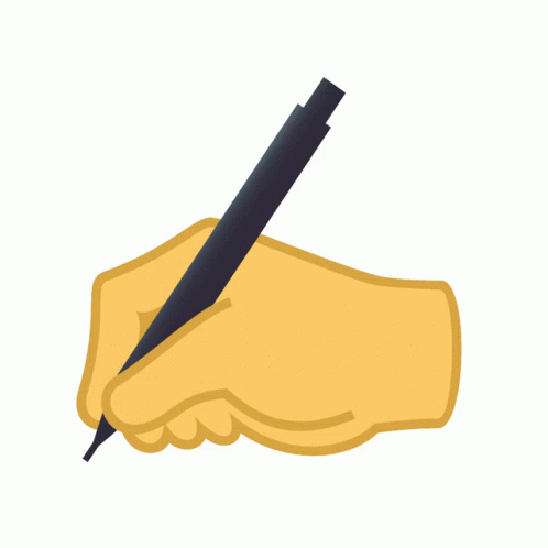 optioneel Bezwaar Beeldhouwwerk Writing Hand Joypixels Sticker - Writing Hand Joypixels Human Hand Holding  A Pen - Discover & Share GIFs