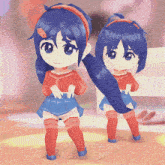two anime girls are standing next to each other with the words " mad by nana fn " on the bottom right