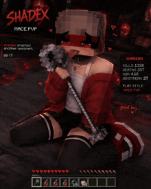 a screenshot of a game called shadex mace pvp