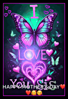 a picture of a butterfly with the words i love you on it