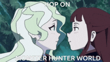 Little Witch Academia Monster Hunter GIF - Little Witch Academia Monster Hunter Hop On GIFs