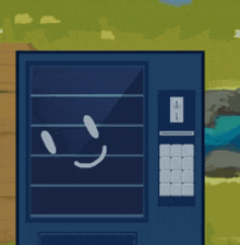 a vending machine with a smiley face on it