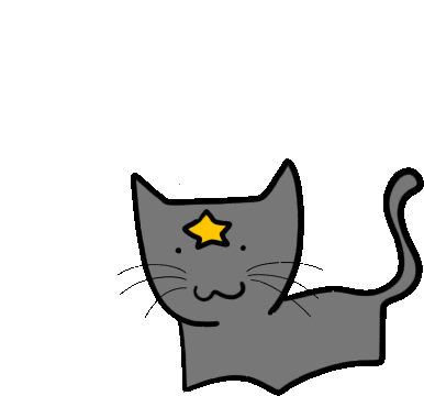 a cat with a yellow star on its head