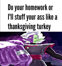 a picture of a cartoon character that says do your homework