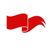 a red flag that says hey-fy on it