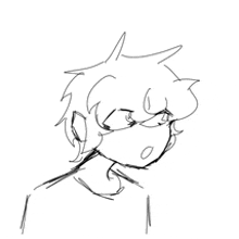 it is a drawing of a person wearing a mask .