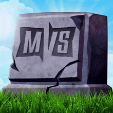 a gravestone with the words mvs on it