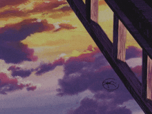 a painting of a cloudy sky with a spider in the center