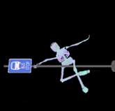 a skeleton is standing next to a sign that says bus stop