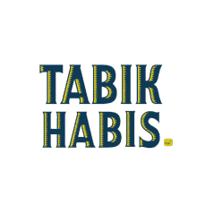 a blue and yellow logo that says tabik habis