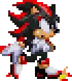 a pixel art of shadow the hedgehog from sonic the hedgehog