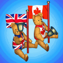 Union Jack Canadian Flag GIF - Union Jack Canadian Flag Teddy Bear With Bell GIFs