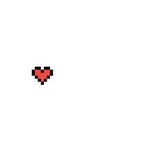 a pixel art drawing of a broken heart