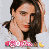 a woman 's face is surrounded by flowers and the word black